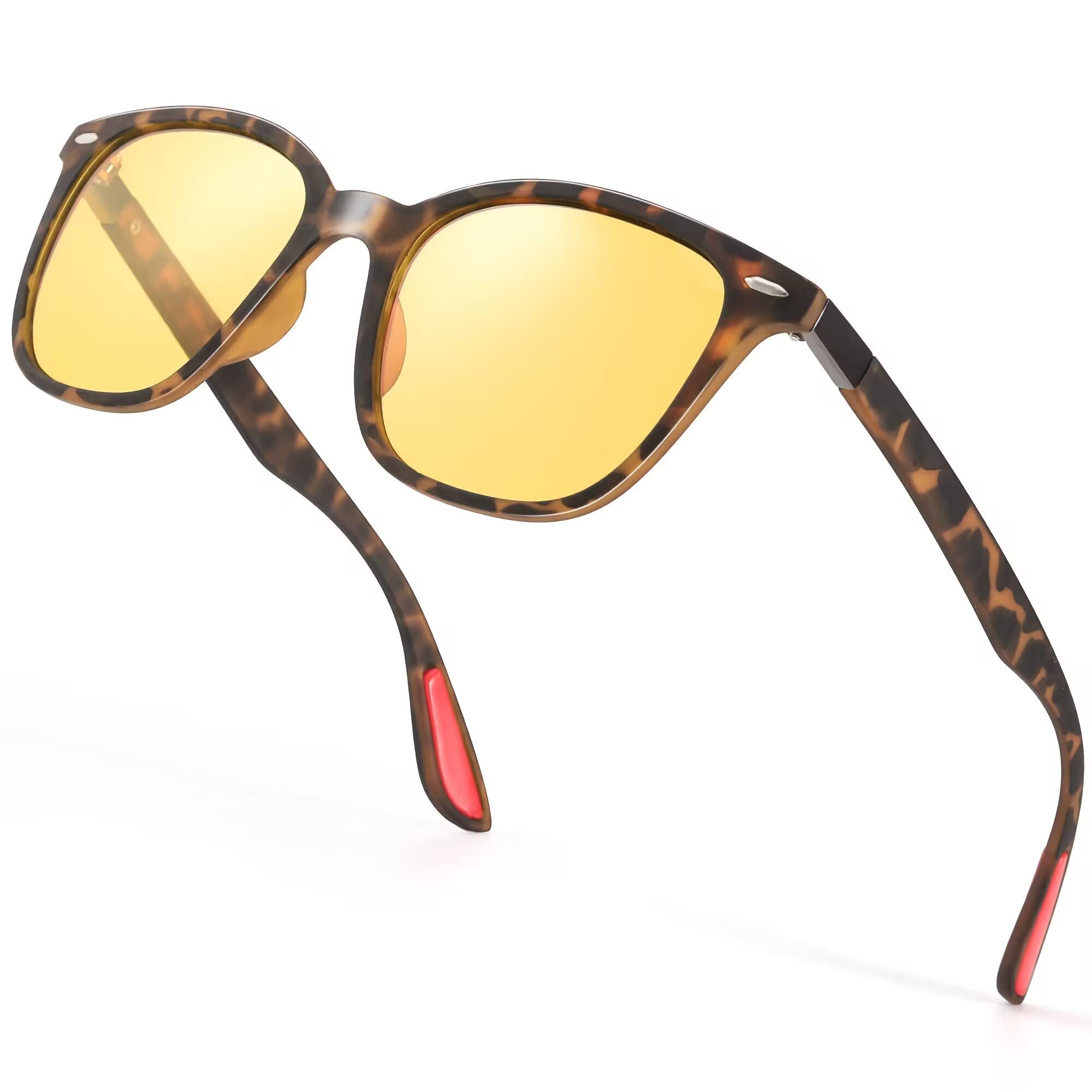 Polarized Night Driving Glasses for Men & Women - Anti-Glare Yellow Lens for Enhanced Night Vision - Perfect for Nighttime Commuting, Road Trips & Low-Light Conditions
