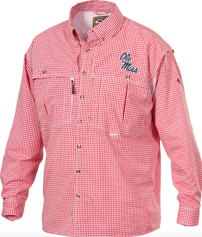 Ole Miss Plaid Wingshooter's Shirt - Long Sleeve Hunting & Outdoor Shirt for Men | Perfect for Hunting, Camping & Outdoor Adventures