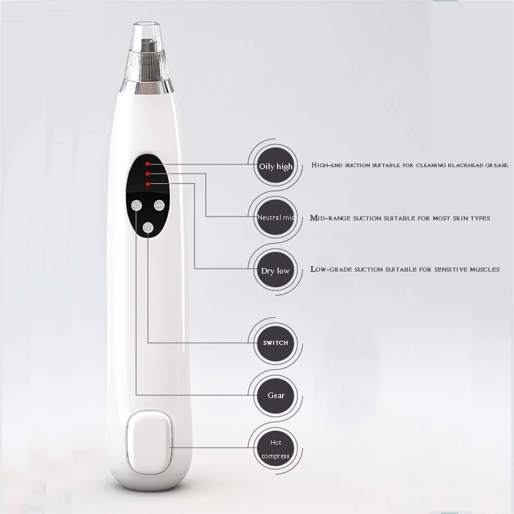 Electric Blackhead Remover & Pore Vacuum Cleaner - USB Rechargeable Acne Extractor with 3 Suction Probes for Face & Nose | Deep Cleansing Facial Tool for Blackheads, Whiteheads & Acne | Perfect for Daily Skincare Routine & Spa Treatments