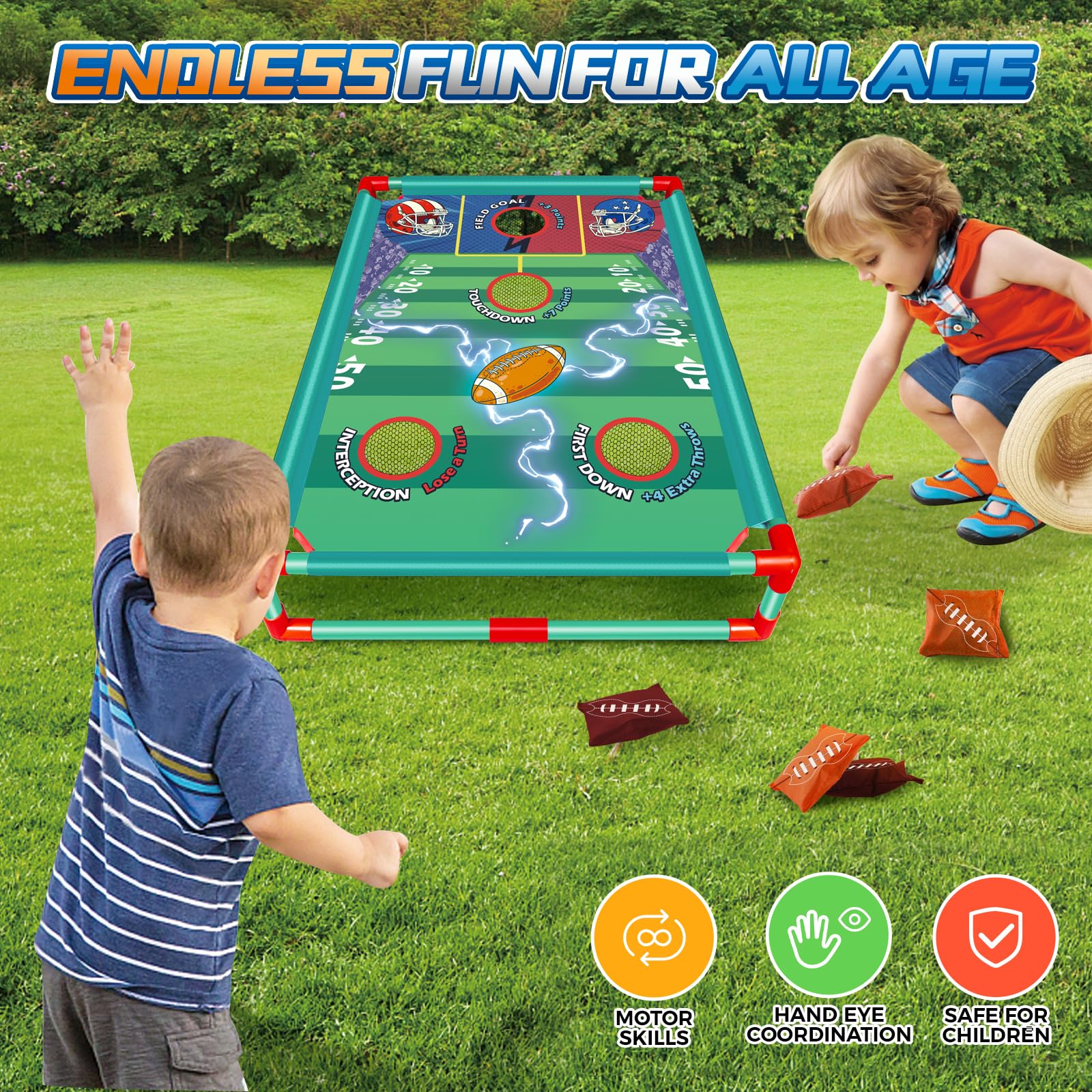 **Premium Bean Bag Toss Game Set for Kids & Adults - Fun Outdoor Lawn Game for Family, Birthday Parties, Christmas & Backyard Activities - Perfect for Picnics, BBQs & Tailgating**