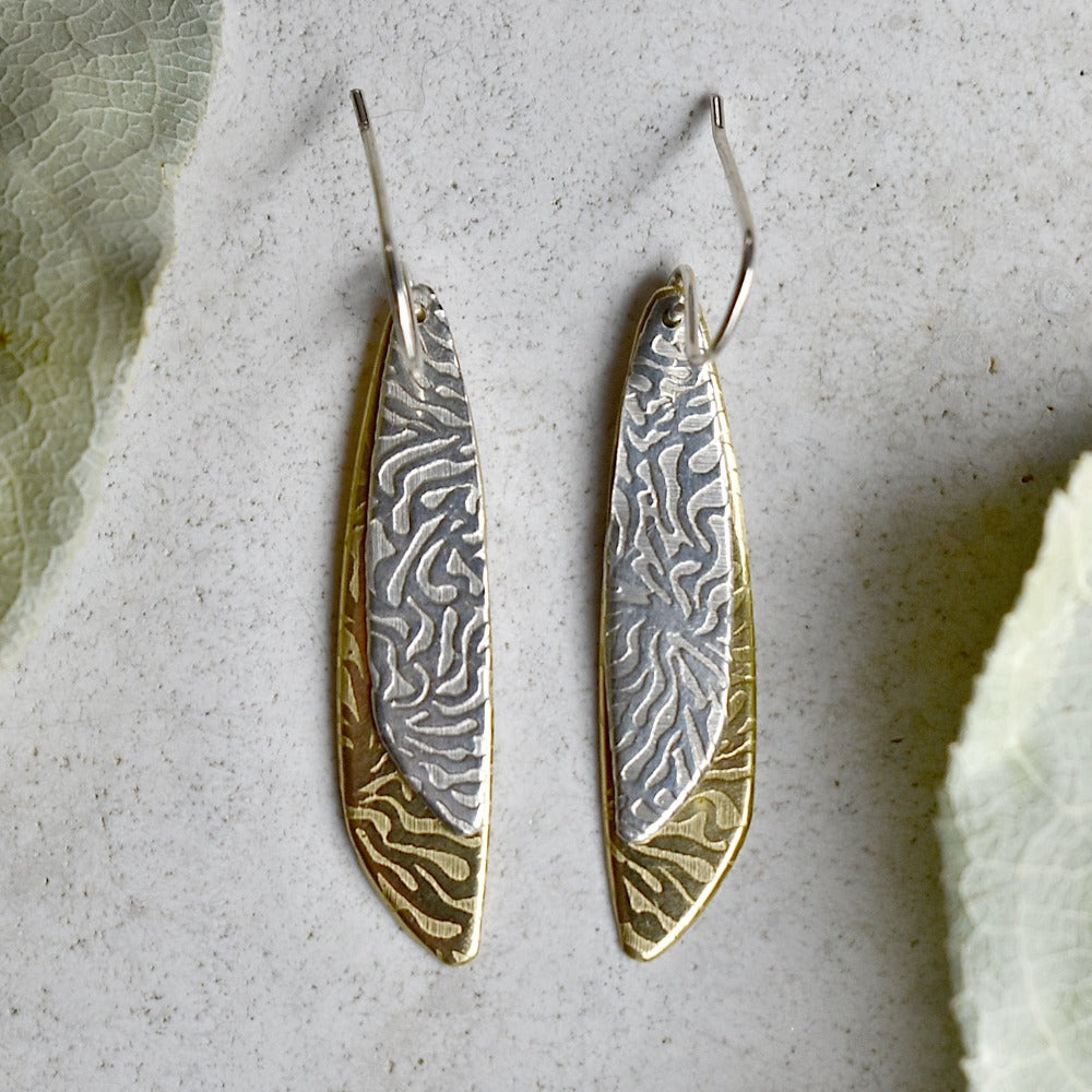 Stylish Silver & Brass Double Drop Earrings for Women - Elegant Dangling Jewelry for Parties, Weddings & Evening Events