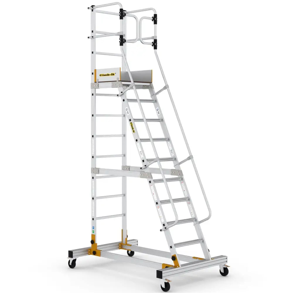 Climb It Mobile Steps with Safety Gate - Adjustable Baby Stairs for Home & Playtime - Perfect for Toddler Safety & Indoor Climbing