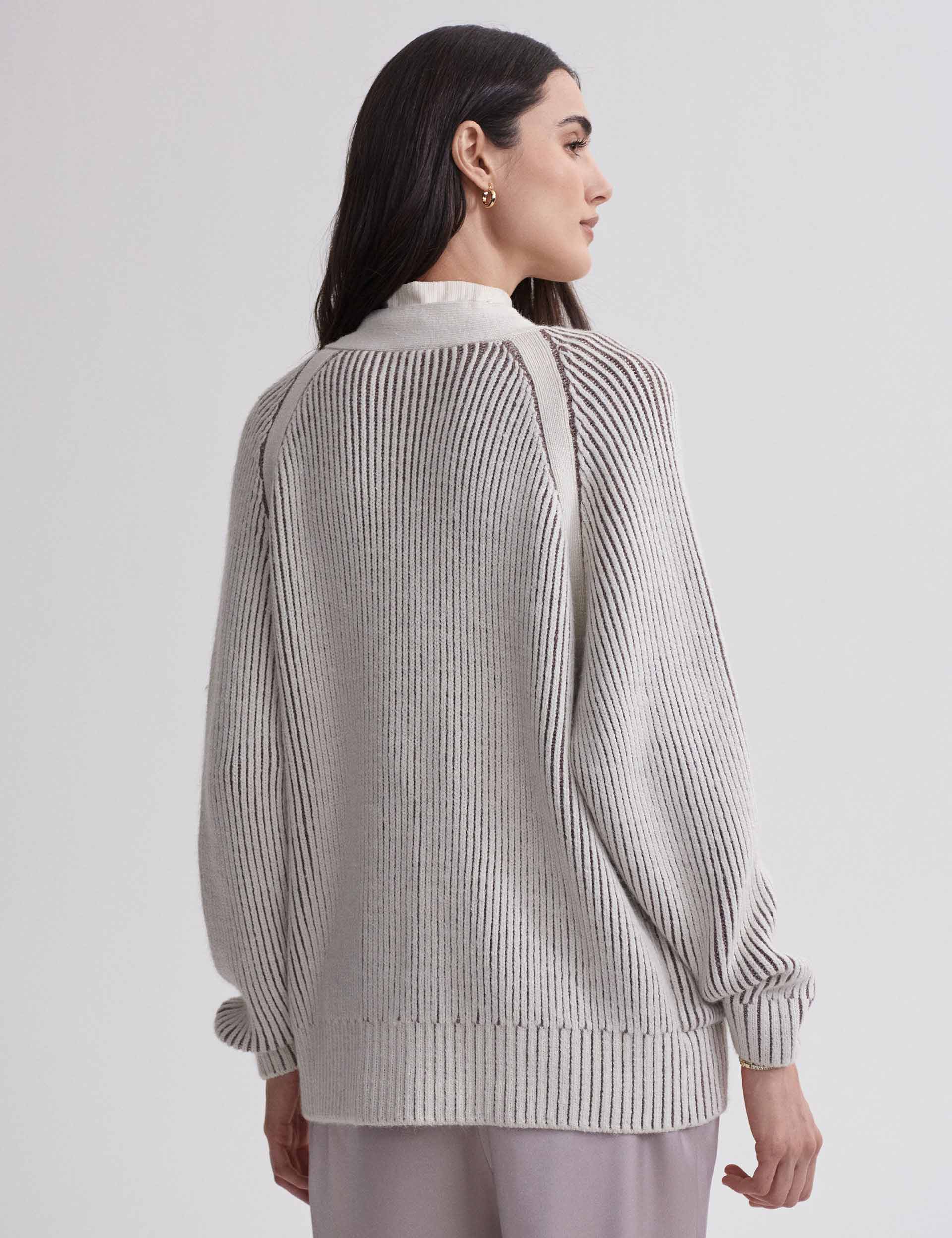 Jude Plated Cardigan in Birch - Elegant Knit Cardigan for Women | Perfect for Office Wear, Date Nights & Fall Layering
