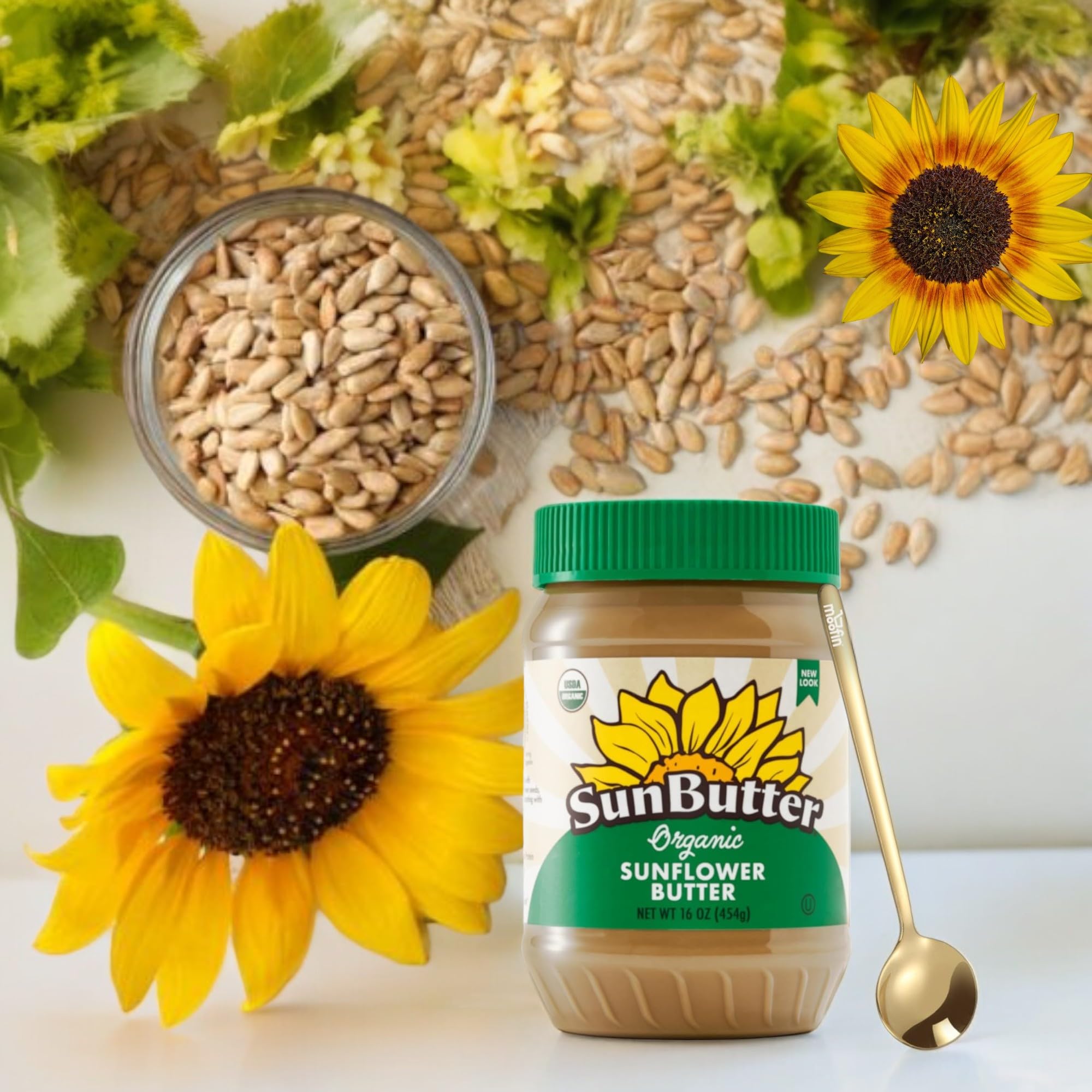 Organic Sunflower Butter 16oz - Roasted Seed Spread for Sandwiches, Baking & Snacks