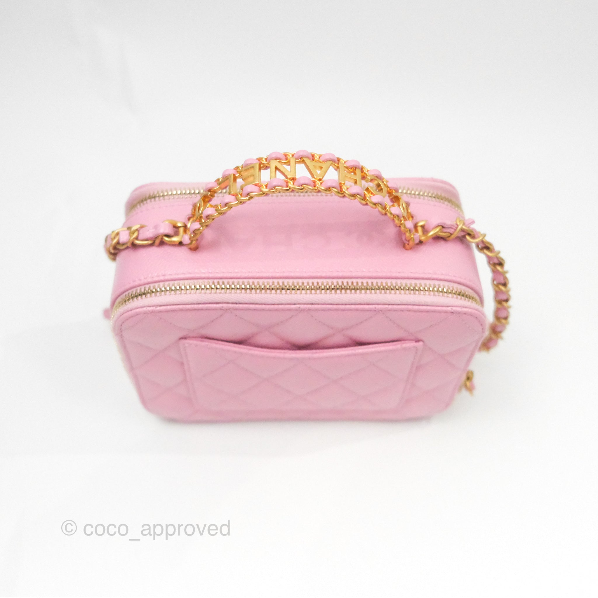 Chanel Caviar Quilted Small Vanity Case Handbag in Light Pink - Luxury Crossbody Bag for Women, Perfect for Date Night & Special Occasions