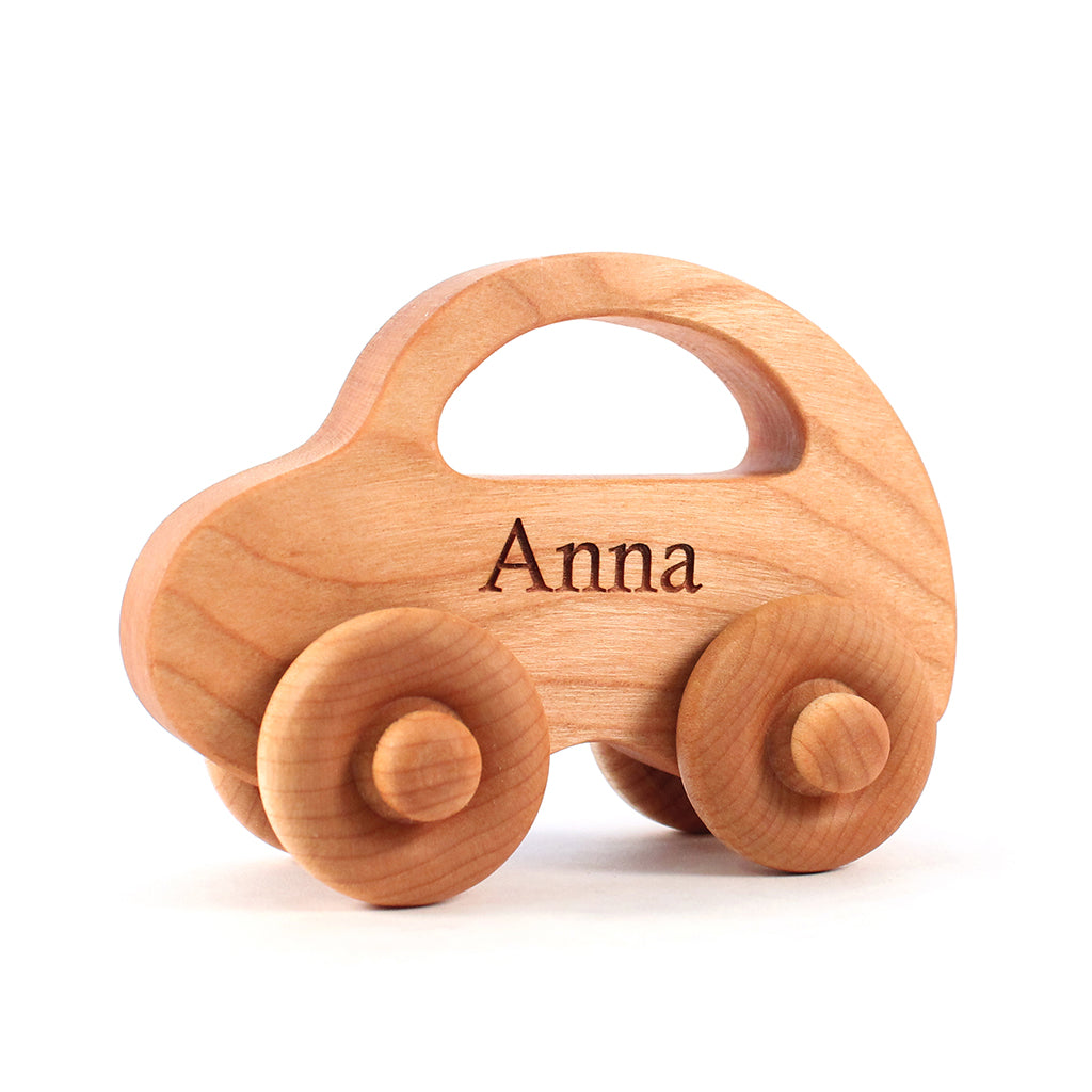 Love Bug Wooden Toy Car - Eco-Friendly Handmade Wooden Toy for Kids, Perfect for Pretend Play & Early Learning - Great Gift for Toddlers & Preschoolers