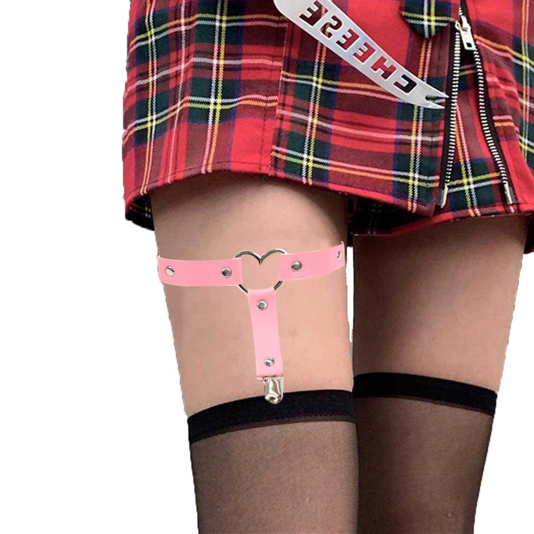Punk Thigh Chain - Black Leather Garter Belt with Metal Harness, Gothic Body Jewelry for Women | Perfect for Nightclubs, Cosplay, Halloween & Biker Fashion