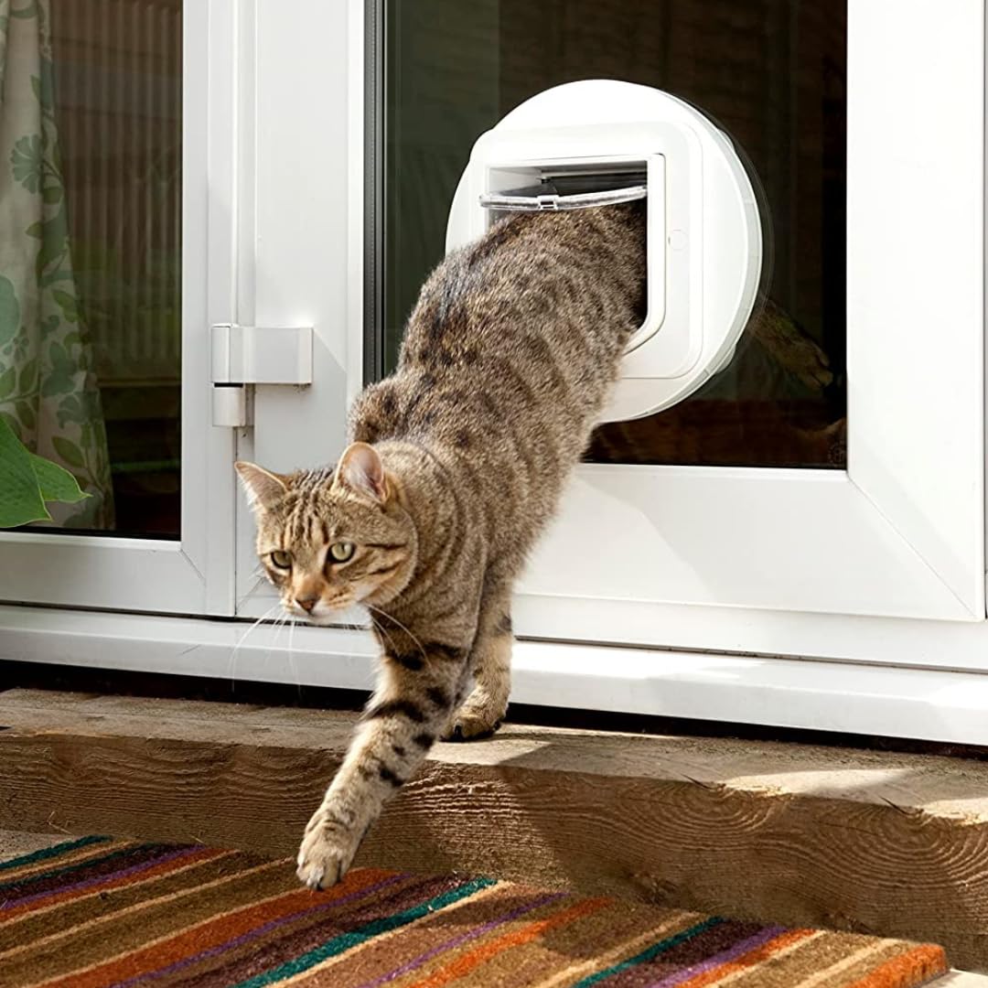 SureFlap Microchip Cat Flap - Smart Entry for Cats with Microchip ID, White, 4.75