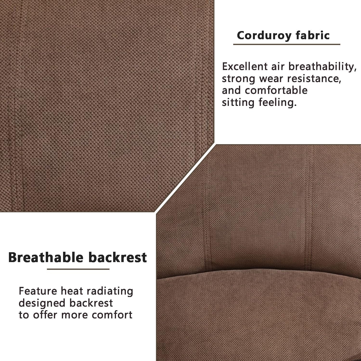 3-Piece Taupe Corduroy Reclining Sofa Set with Loveseat - Comfortable Living Room Furniture for Home Theater & Family Gatherings