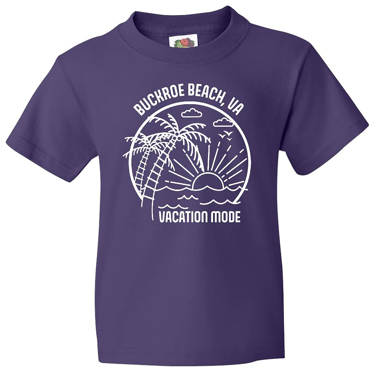 Inktastic Summer Vacation Mode Buckroe Beach Virginia Youth T-Shirt - Comfortable Kids Travel Tee for Beach Trips, Family Vacations & Summer Outings