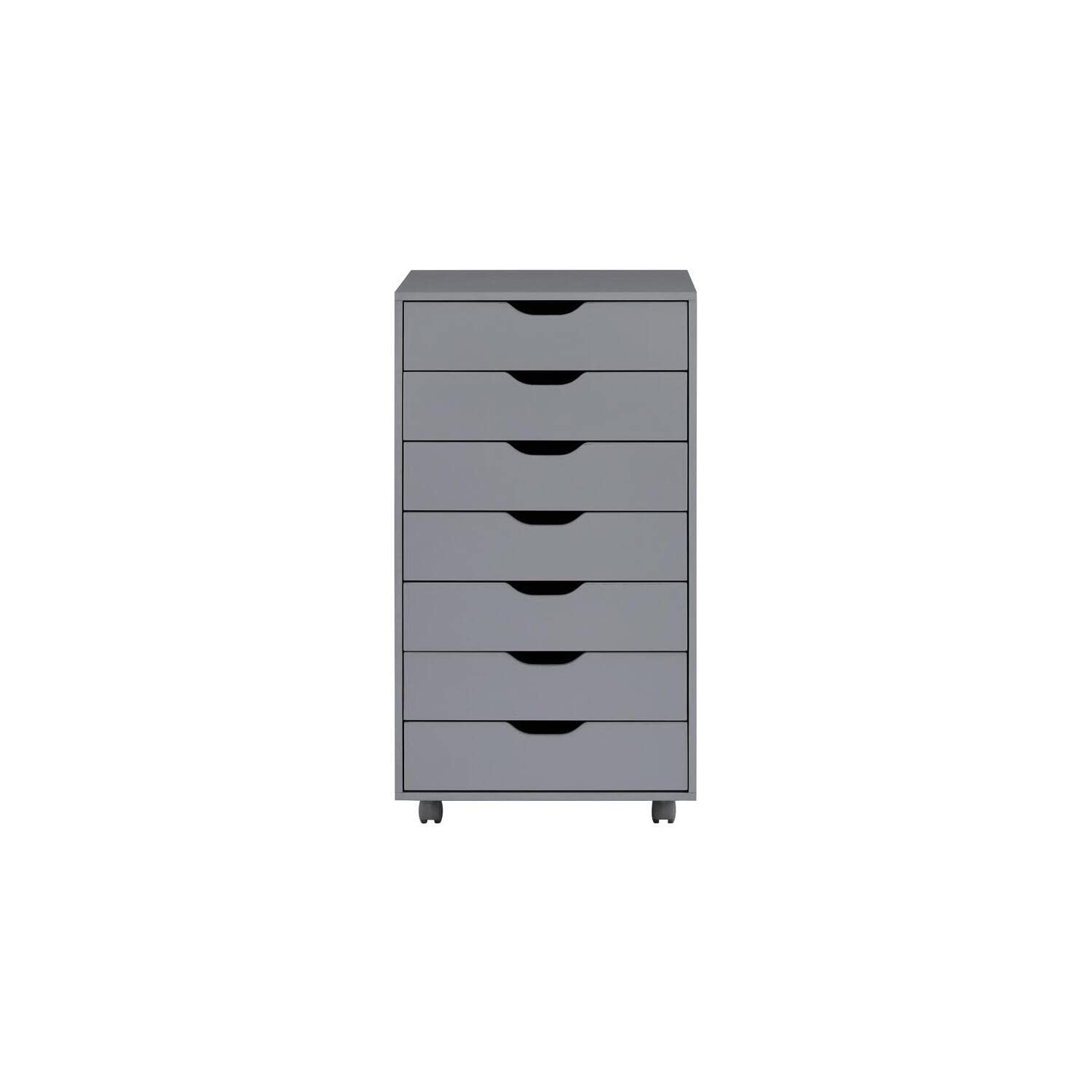 Naomi Home 7-Drawer Storage Cabinet - Gray Craft & Makeup Organizer with Spacious Drawers | Perfect for Craft Room, Vanity & Bedroom Organization