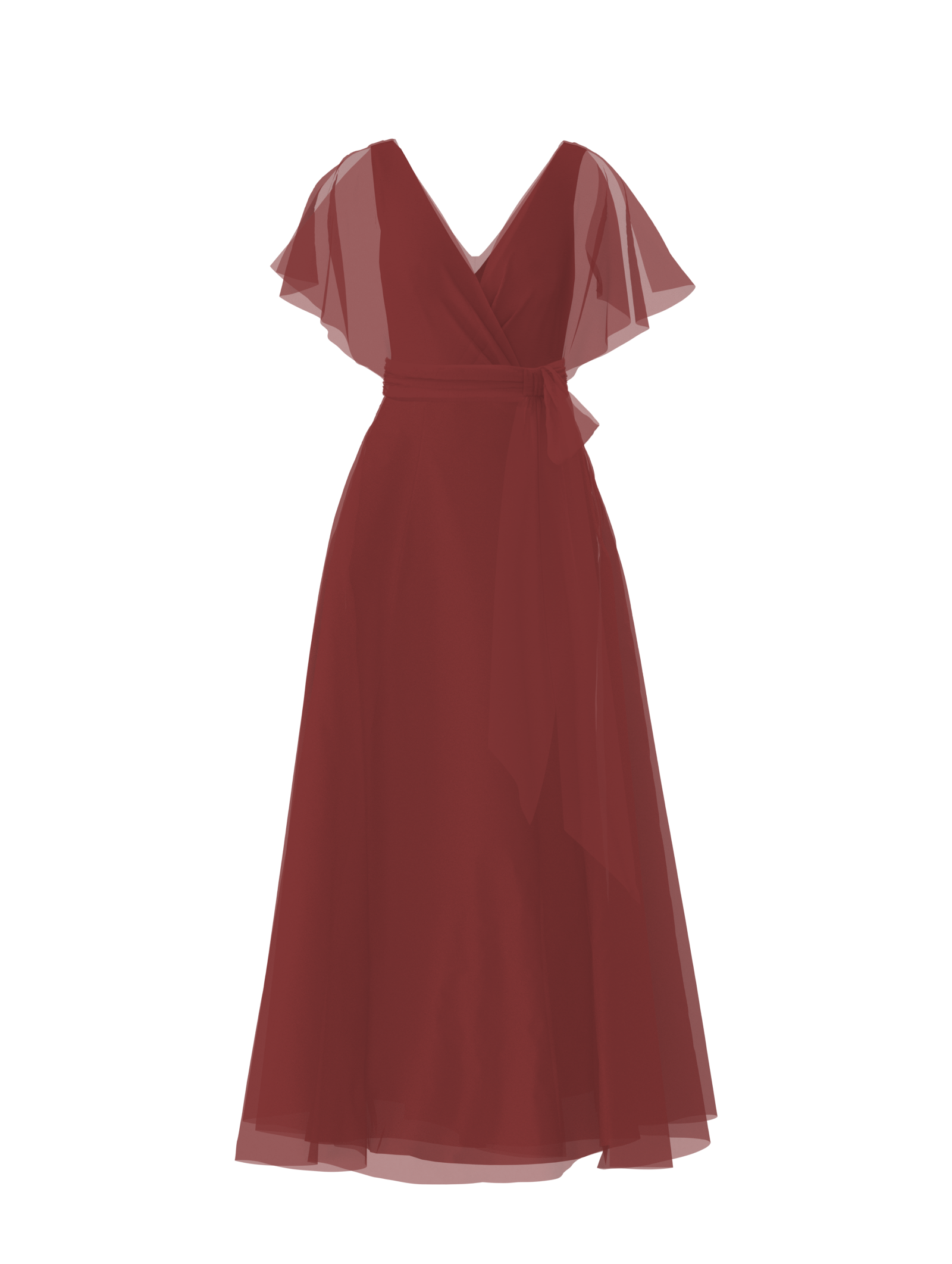Ava Bodice & Cerisa Skirt Set with Sash Belt in Cayenne Red - Perfect for Parties, Weddings, and Special Occasions