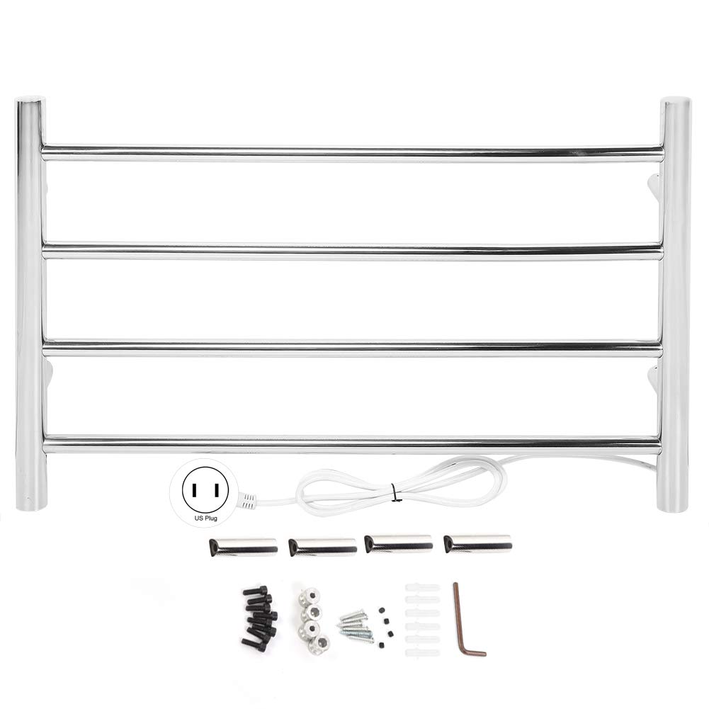Stainless Steel Wall Mounted Electric Clothes Drying Rack - Fast Heating, Anti Leakage, 110V US Plug - Perfect for Small Spaces, Bathrooms & Laundry Rooms