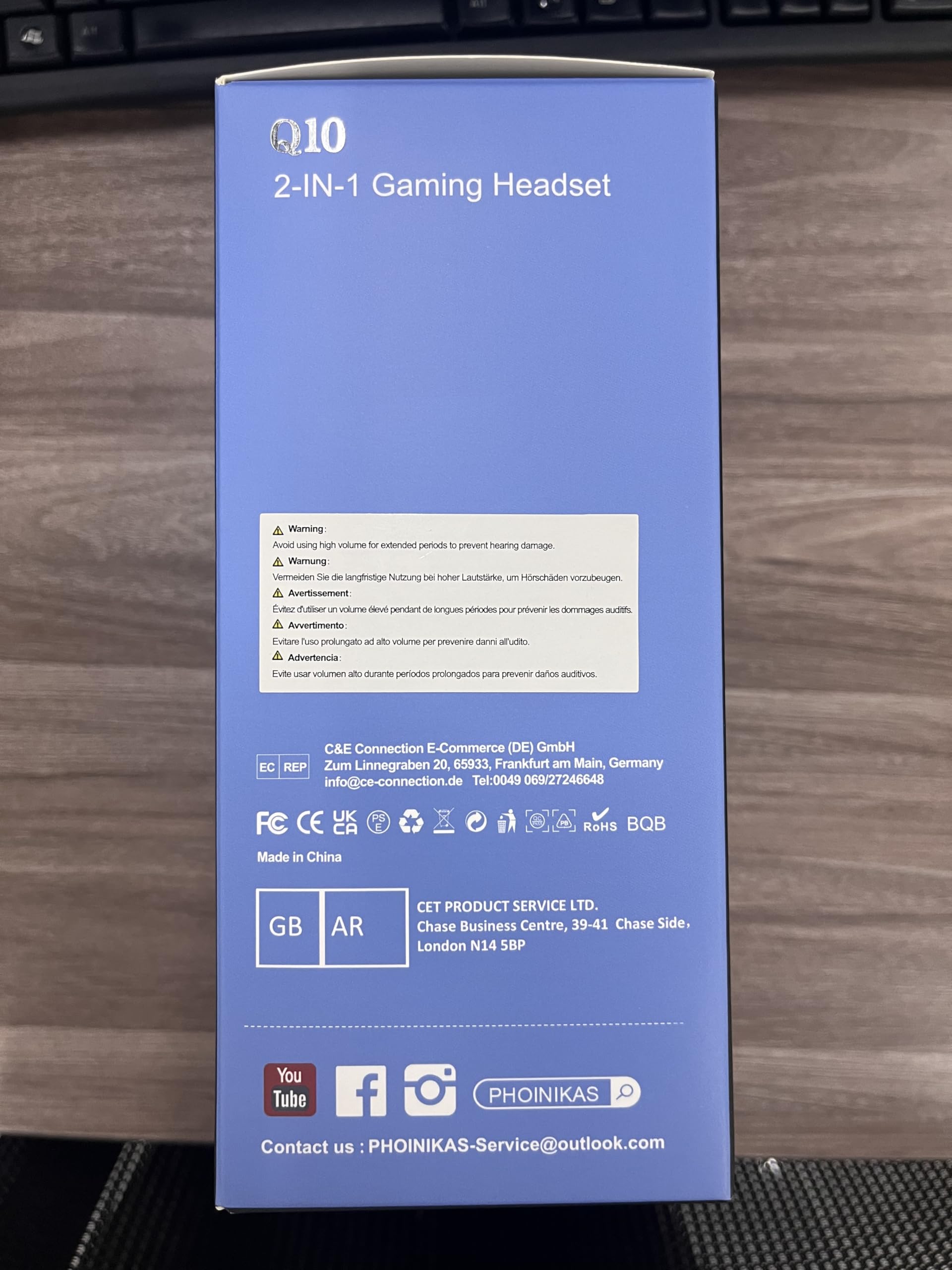 PHOINIKAS PS5 Gaming Headset - Wireless Bluetooth 5.3 Headphones with Stereo Sound & Detachable Mic for PS4, PS5, PC, Nintendo Switch, Xbox One, Laptop, Phone & Tablet - 40H Playtime (Blue) | Perfect for Gaming, Streaming & Online Meetings