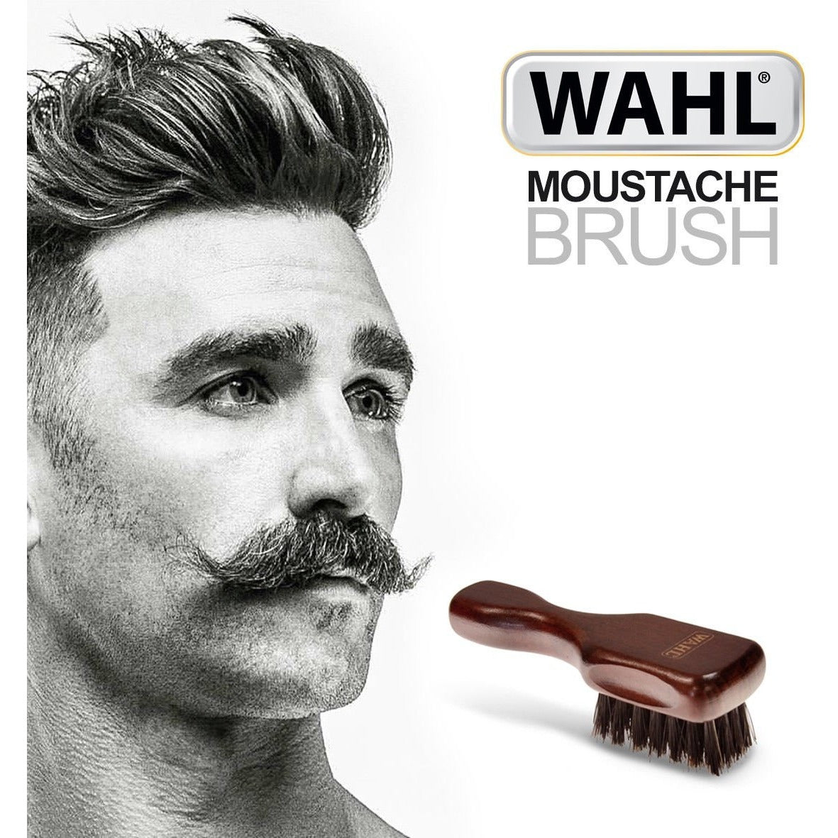 Wahl Wooden Mini Fade Brush for Hair Cutting & Styling - Professional Barber Tool for Beard Trimming, Fade Haircuts & Grooming - Perfect for Home & Salon Use