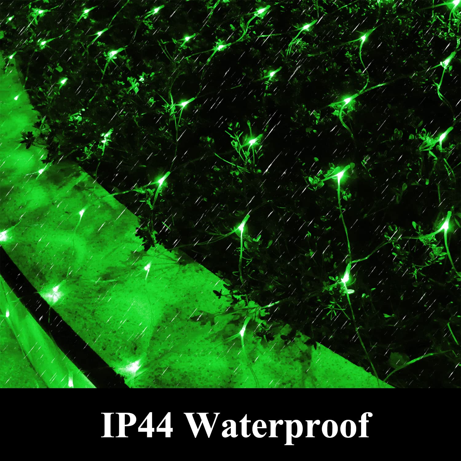 Green LED Net Lights for St. Patrick's Day, Christmas & Halloween Decorations - 9.8ft x 6.6ft Outdoor Mesh Fairy Lights for Trees, Gardens, Walkways & Bushes - Perfect for Party, Wedding & Holiday Lighting