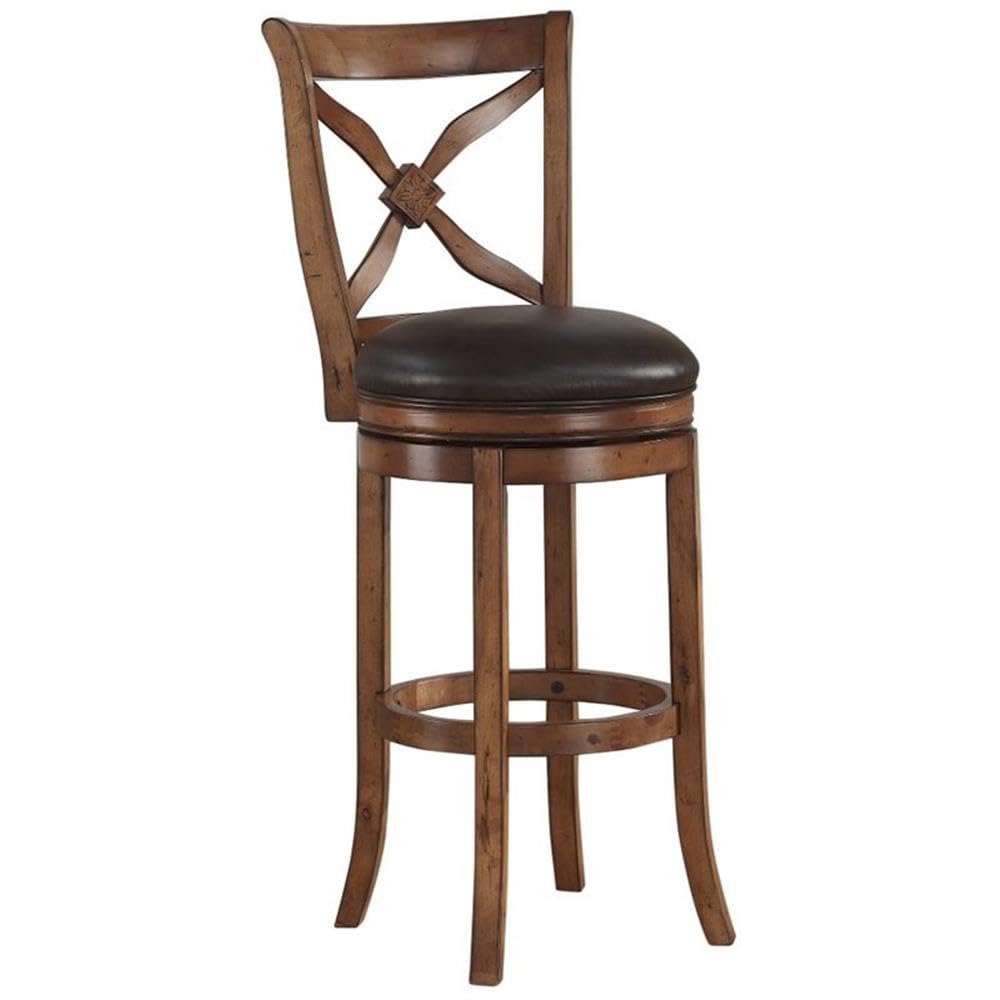 American Woodcrafters Provence Bar Stool - Solid Wood Counter Height Stool with Backrest | Rustic Farmhouse Kitchen Island & Breakfast Nook Seating
