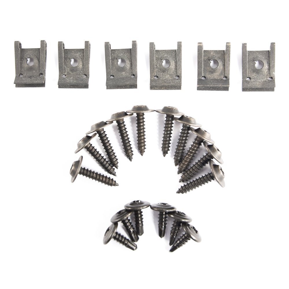 1979-1993 Mustang Front Inner Fender Well Screws & Nuts Kit - 22pc OEM Hardware Replacement for Ford Mustang - Perfect for Restoration & Auto Repair Projects