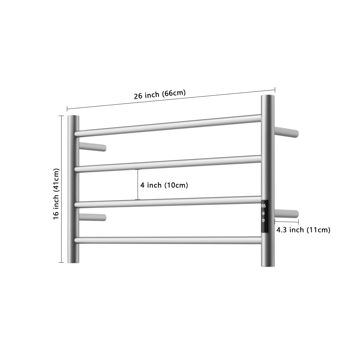 Fast Heating Smart Towel Warmer with Touch Screen Timer - Plug-in Wall Mounted Bathroom Towel Heater Rack in Brushed Nickel - Perfect for Spa, Luxury Hotels & Cozy Home Bathrooms