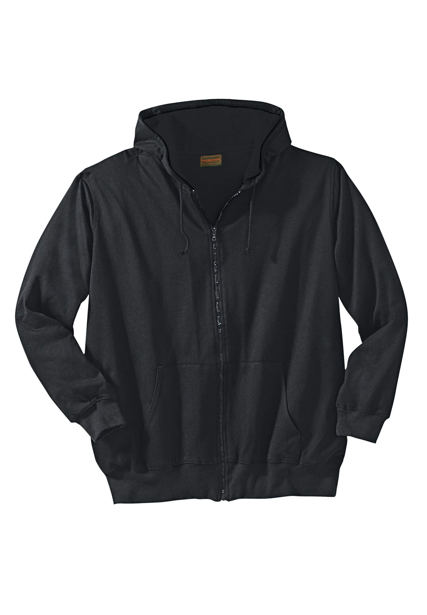 KingSize Men's Big & Tall Full-Zip Thermal Waffle Hoodie - Warm Winter Fleece Lined Pullover for Outdoor Activities & Casual Wear