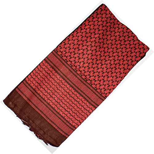 Red Rock Outdoor Gear RED7004-BRK Shemagh Head Wrap - Red & Black Tactical Scarf for Men & Women - Perfect for Hiking, Camping, Military, and Outdoor Adventures