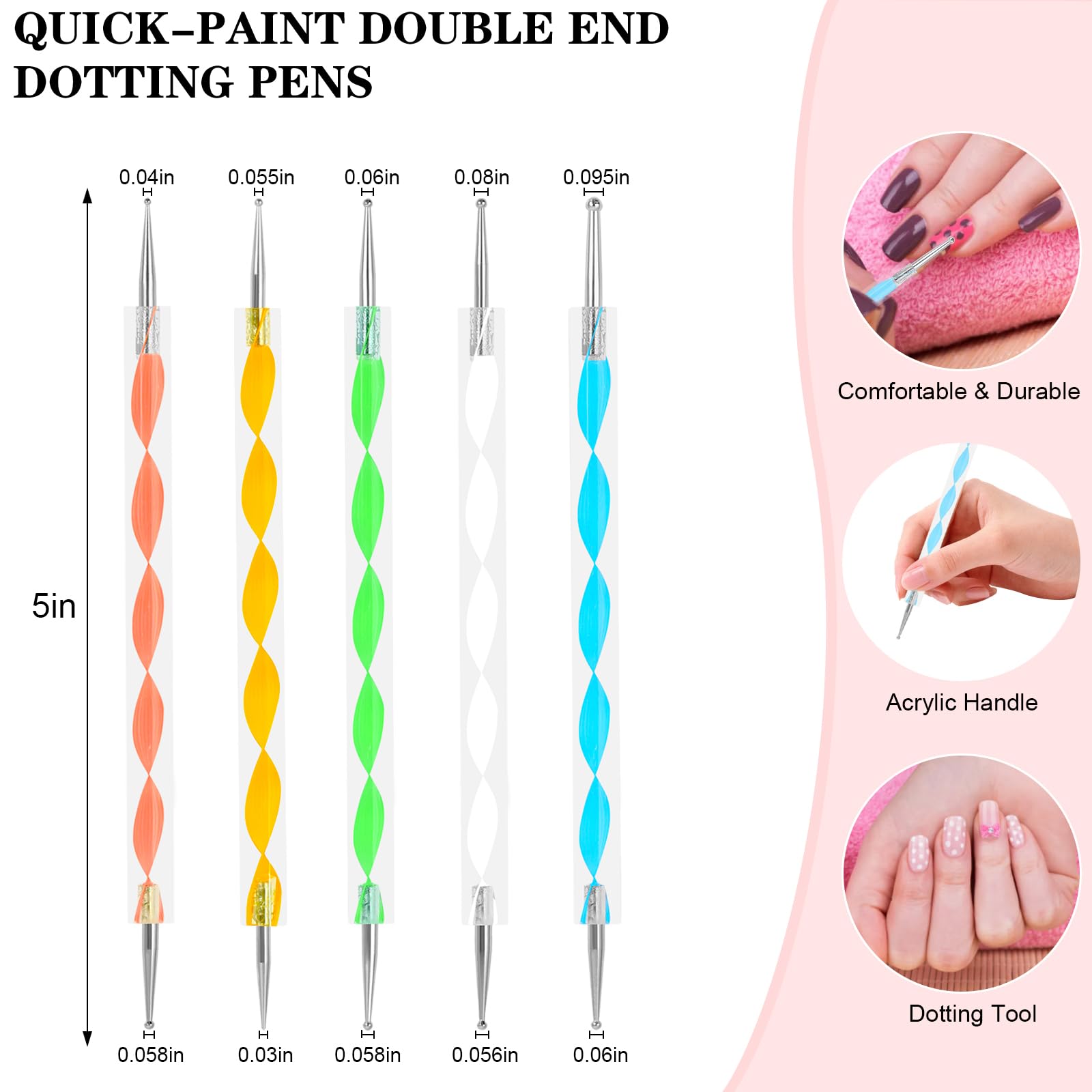Rhinestone Wax Pencil & Nail Dotting Tool Set - 6 Extra Wax Tips & 5 Dual-Ended Dotting Tools for Crystal Beads, Manicure, Nail Art DIY - Perfect for Professional Salons & Home Nail Decoration (Blue)