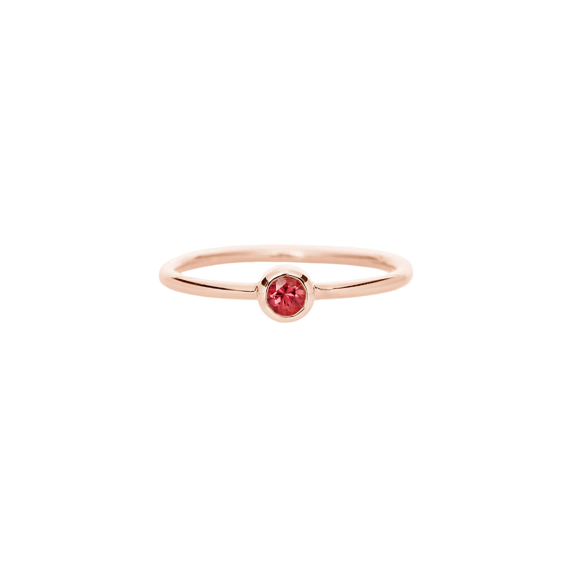 9K 14K 18K Solid Gold Ring with Red Sapphire - September Birthstone Solitaire Gemstone Jewelry | Elegant Round Band for Women | Perfect Birthday Gift for Her, Anniversary or Special Occasion | Code: 0.002