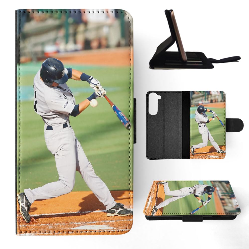 Foxercases Flip Wallet Case for Samsung Galaxy S23+ - Baseball Batting Design, Perfect for Sports & Daily Use