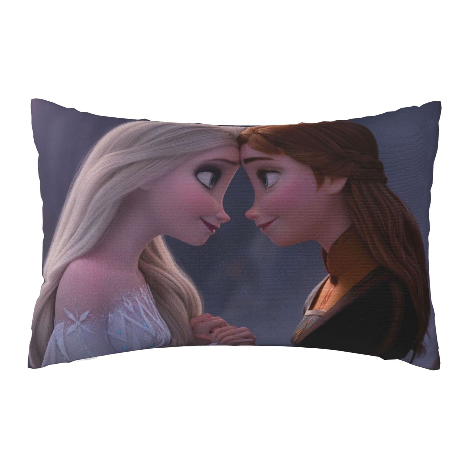Frozen Sisters Cartoon Pillowcase Set - Soft Kids Throw Pillow Covers (20x30 Inches) for Bedroom & Living Room Decor - Multicolor Disney Inspired Design - Perfect for Birthday Gifts & Movie Night Accessories