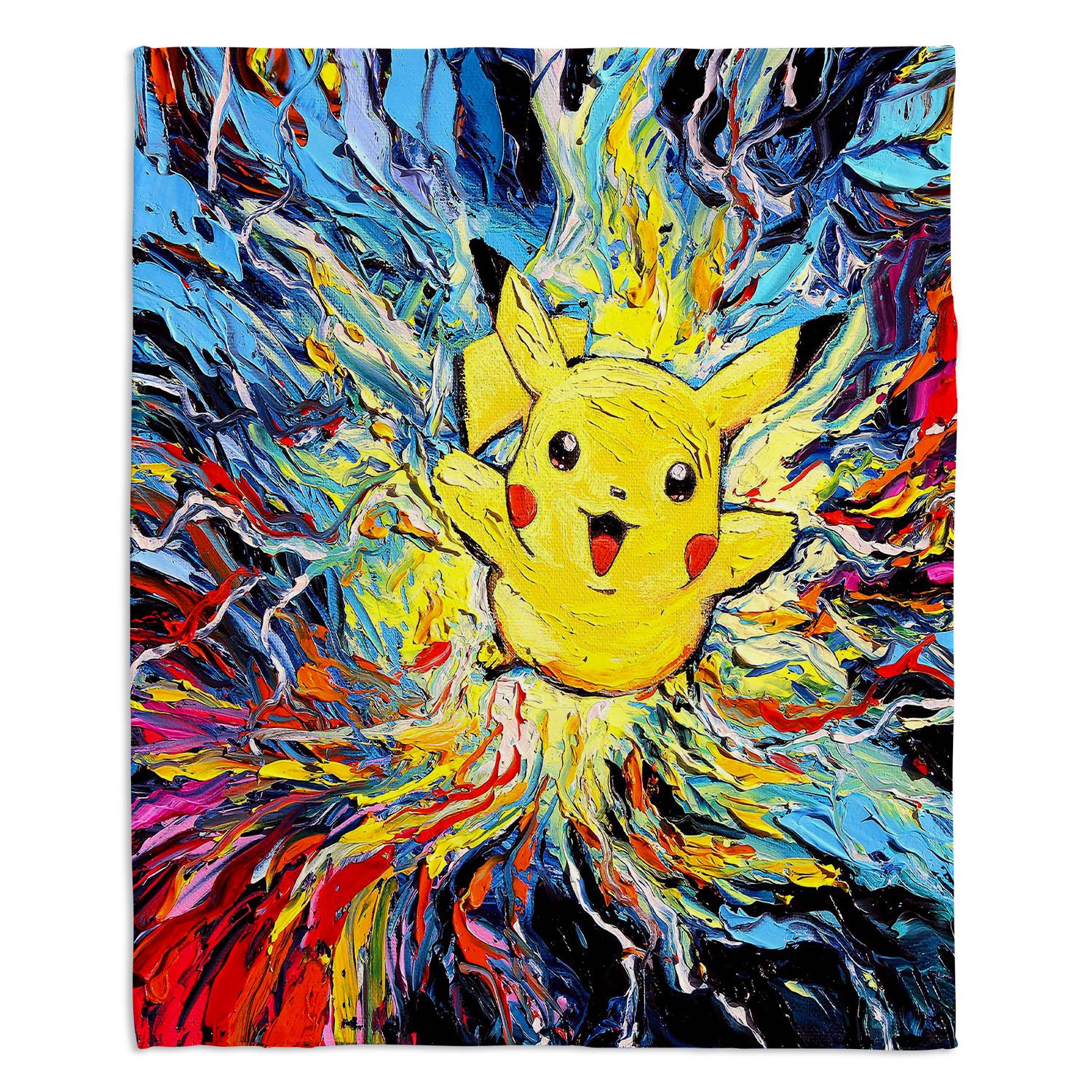 Soft & Cozy Dia Noche Fleece Blankets - 4 Sizes (Small to Large) by Aja Ann | Van Gogh & Pokemon Designs | Ultra-Plush 80