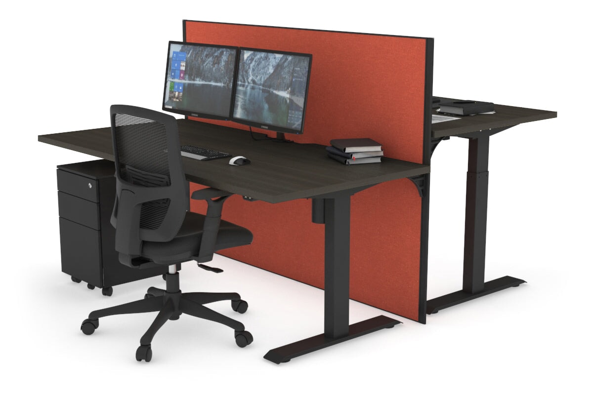 Height Adjustable 2 Person Workbench - 1600L x 800W with Cable Management - Perfect for Office, Workshop & Collaborative Workspaces