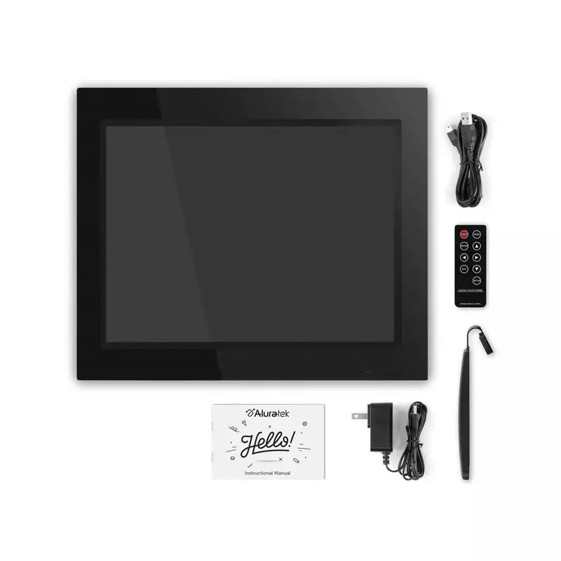 Aluratek 15 Inch Digital Photo Frame with 4GB Built-in Memory - Perfect for Home Decor, Office Display & Gift Giving