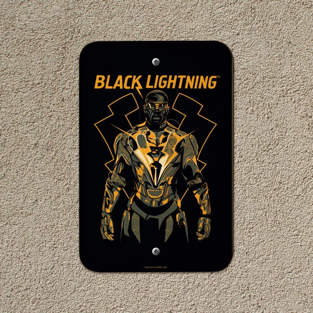Black Lightning Graphic Sign for Home, Office & Business - Modern Wall Art Decor for Living Room, Workspace & Retail Stores