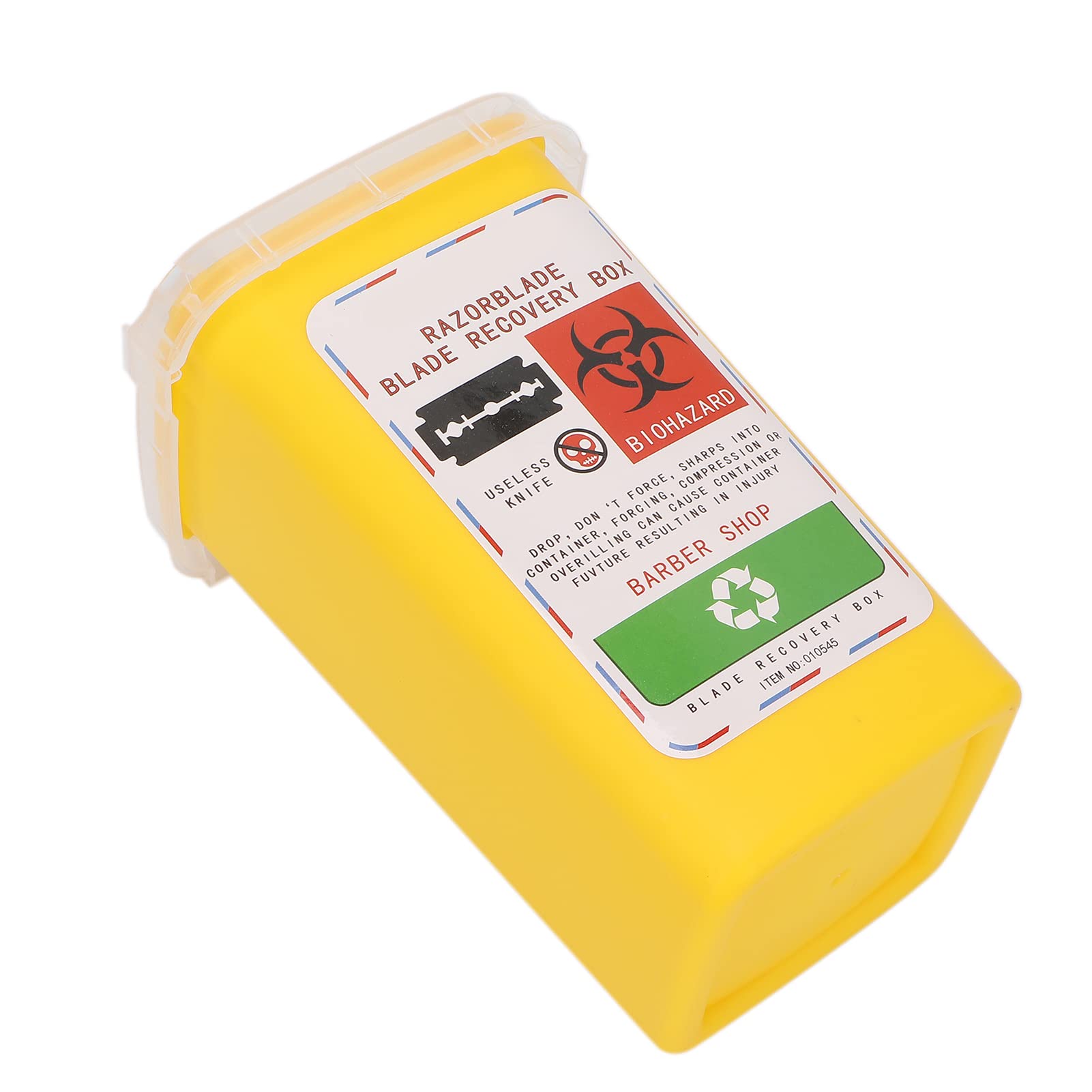 Blade Disposal Container for Barbershop & Salon - Safe Shaving Blade Disposal Box with Lid - Yellow Razor Blade Collector for Professional & Home Use - Perfect for Salon Hygiene & Personal Grooming Safety