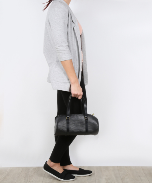 Authentic Louis Vuitton Soufflot Bag in Black Epi Leather - Luxury Designer Handbag for Women, Perfect for Work, Travel & Evening Events