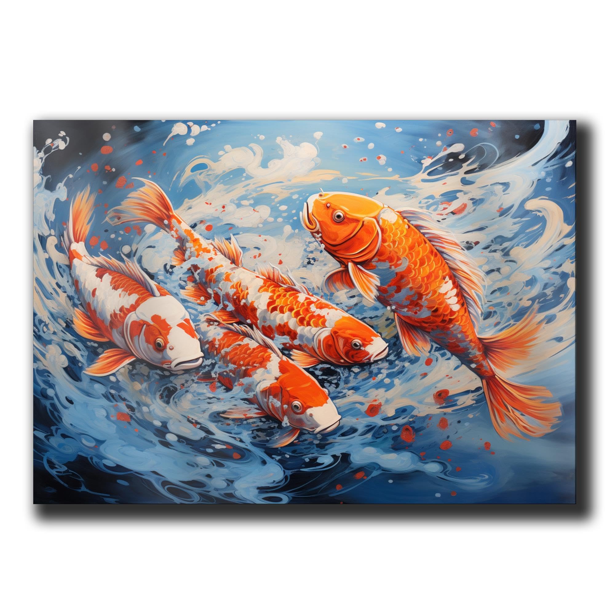 Japanese Koi Fish Art Print - Zen Wall Decor for Home & Office