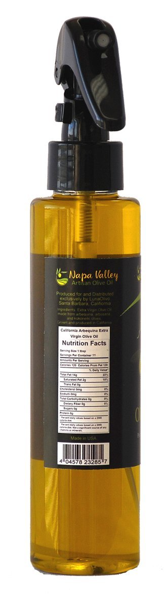 Organic Napa Valley Extra Virgin Olive Oil Spray - Cold Pressed, Gourmet Cooking, Salad Dressing & Healthy Recipes - Perfect for Mediterranean Diet, Vegan Meals & Gift Baskets - Ideal for Baking, Grilling & Everyday Healthy Cooking