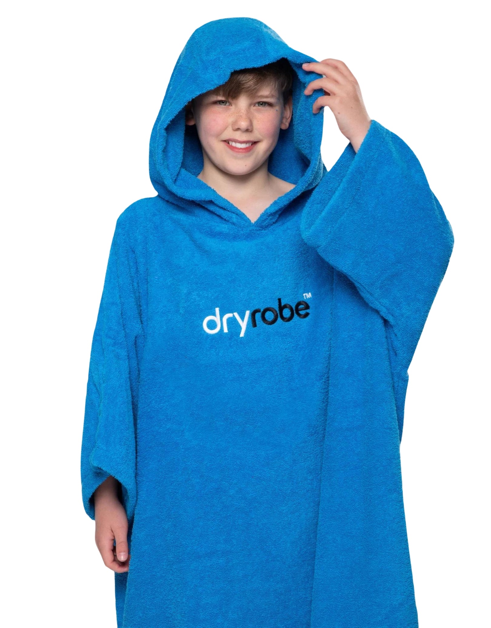 Organic Cotton Kids Short Sleeve Towel Poncho for Boys & Girls Ages 5-9 | Soft & Absorbent Bathrobe for Swimming, Beach & Pool Aftercare