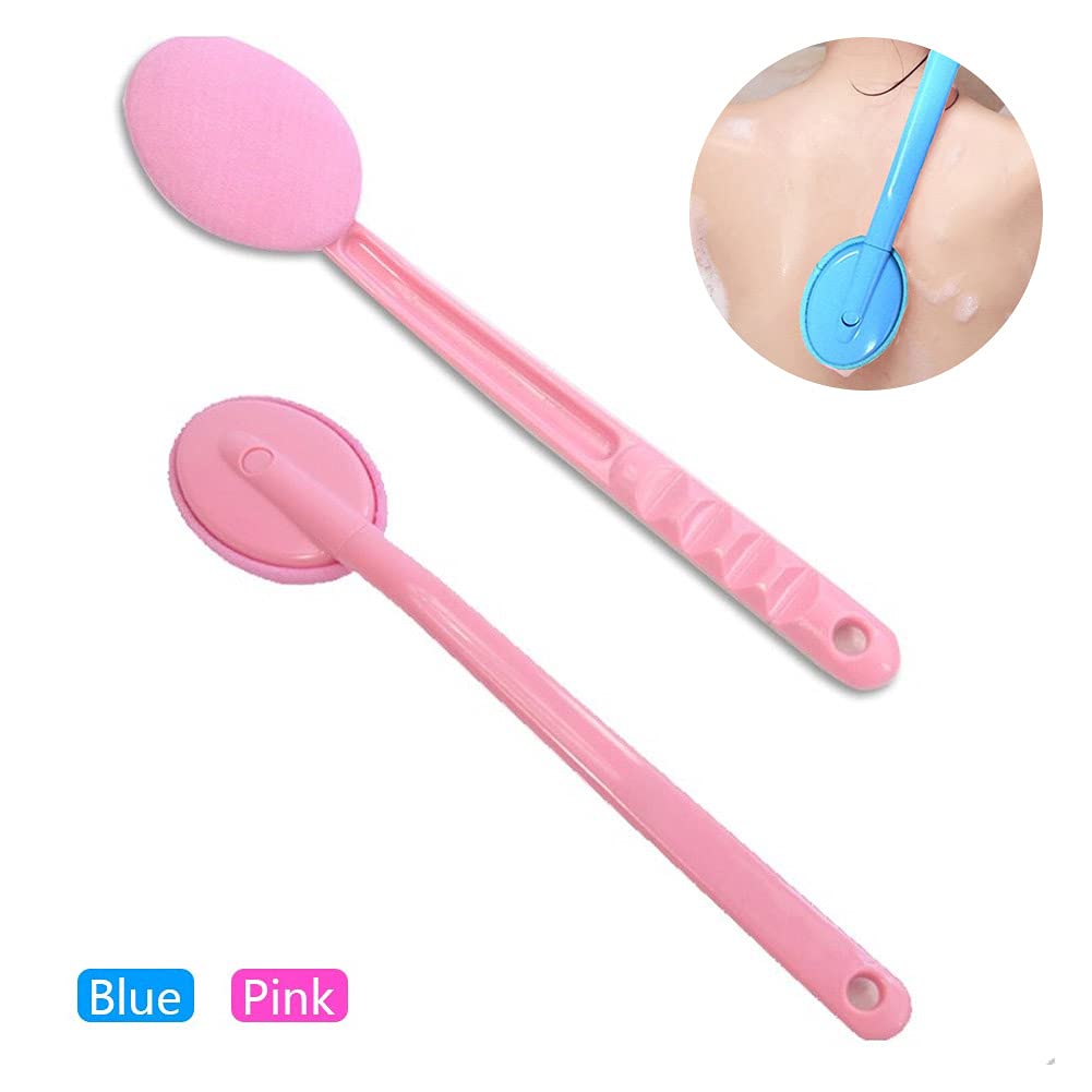 WMLBK Detachable Shower Back Scrubber with Long Handle - Exfoliating Bath Brush & Lotion Applicator for Deep Cleaning (Pink) - Perfect for Hard-to-Reach Areas & Spa-Like Shower Experience