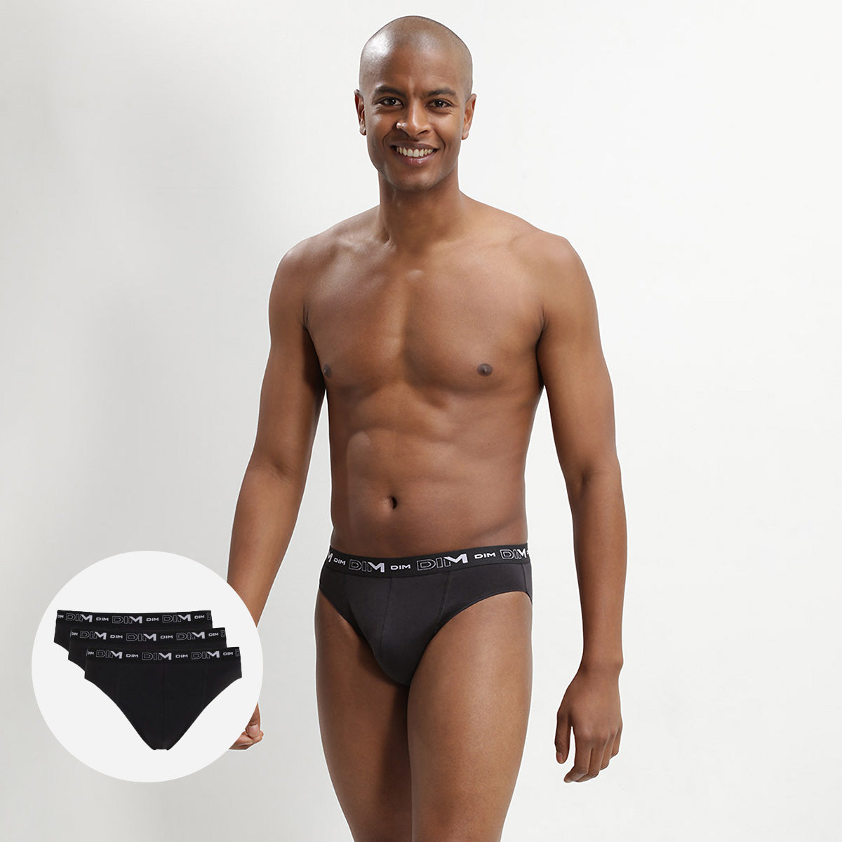 3 Pack Men's Black Cotton Stretch Briefs - Soft Underwear for Daily Comfort & Active Lifestyle