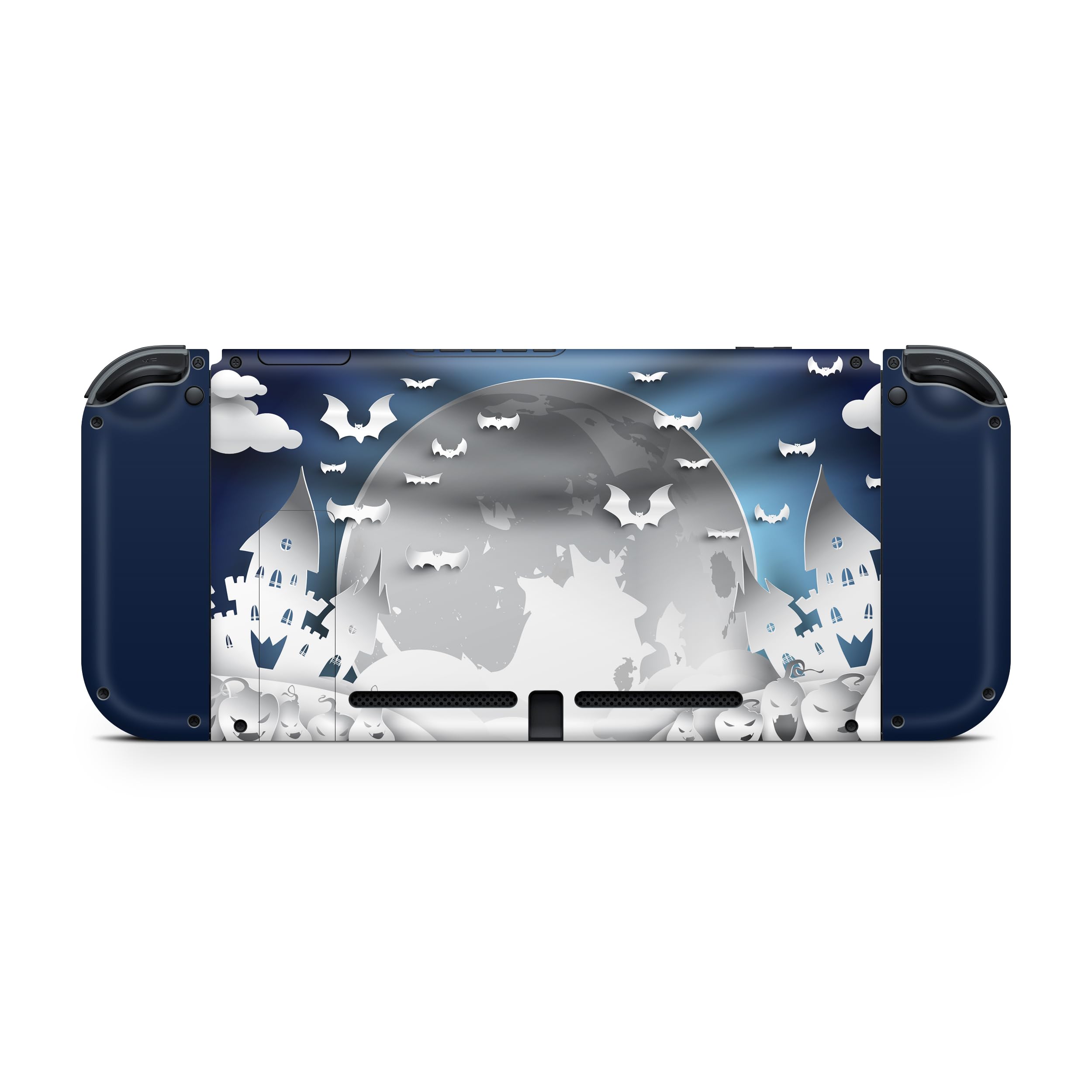 Spooky Kawaii Halloween Nintendo Switch Skin Wrap - Premium 3M Vinyl Full Body Decal for Nintendo Switch & OLED (Dark Night Design) - Perfect for Halloween Gaming Parties & Horror Game Nights