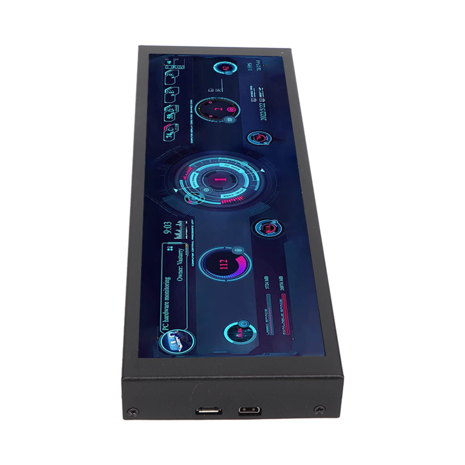 7.9 Inch IPS USB Mini Screen PC CPU HDD Data Monitor with Temperature Display - Wide Viewing Angle for Computer Case, Gaming Rig & Workstation Setup (Powered by Micro USB) - Perfect for PC Builders, IT Professionals & Tech Enthusiasts
