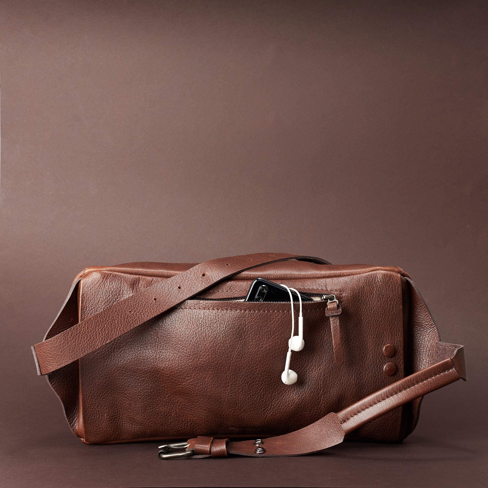 Brown Leather Sling Backpack for Men - Single Strap Shoulder Bag, Small Daypack for Everyday Carry | Perfect for Street Fashion, Festivals & Travel | Durable Crossbody Messenger Bag Gift Idea