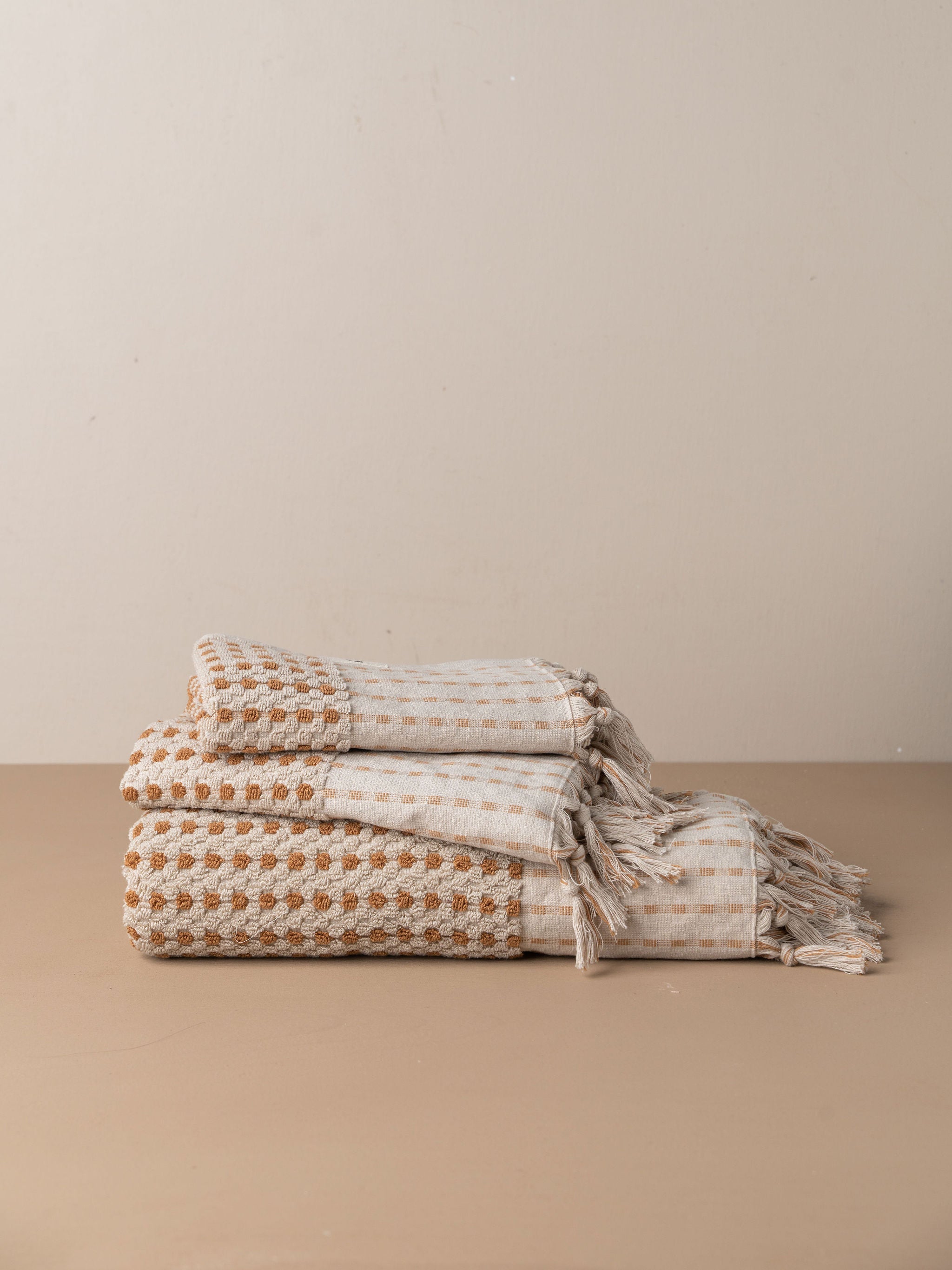 Organic Cotton Chickpea Bath Sheet Set - Stone & Terracotta Colors | Ultra Soft & Absorbent Bath Towels for Spa, Bathroom & Beach Use