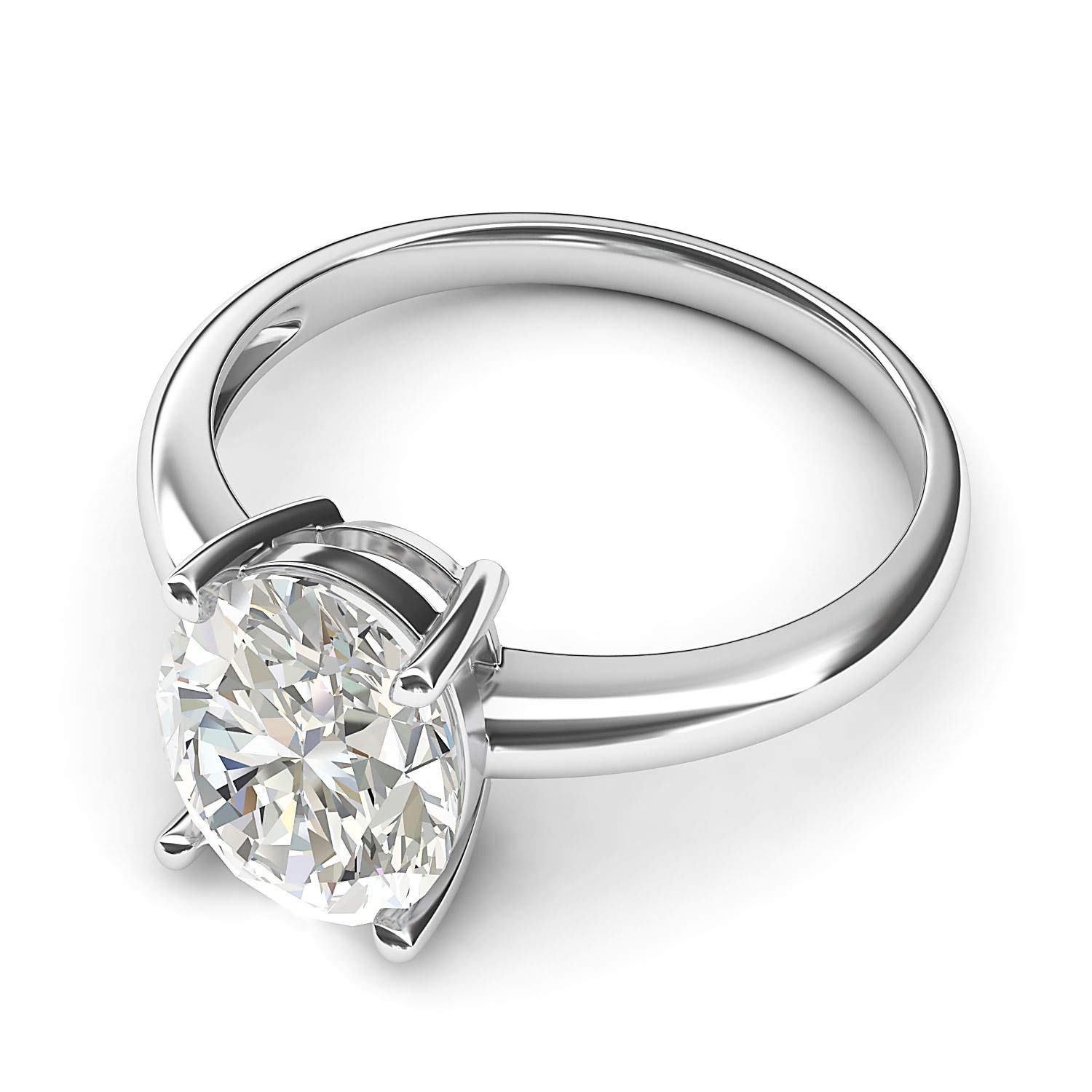 10K White Gold 8x10mm Oval-Cut Simulated Diamond Engagement Ring - Domed Wedding Band, Promise Ring for Women - Perfect for Proposals, Anniversaries & Bridal Jewelry Gifts