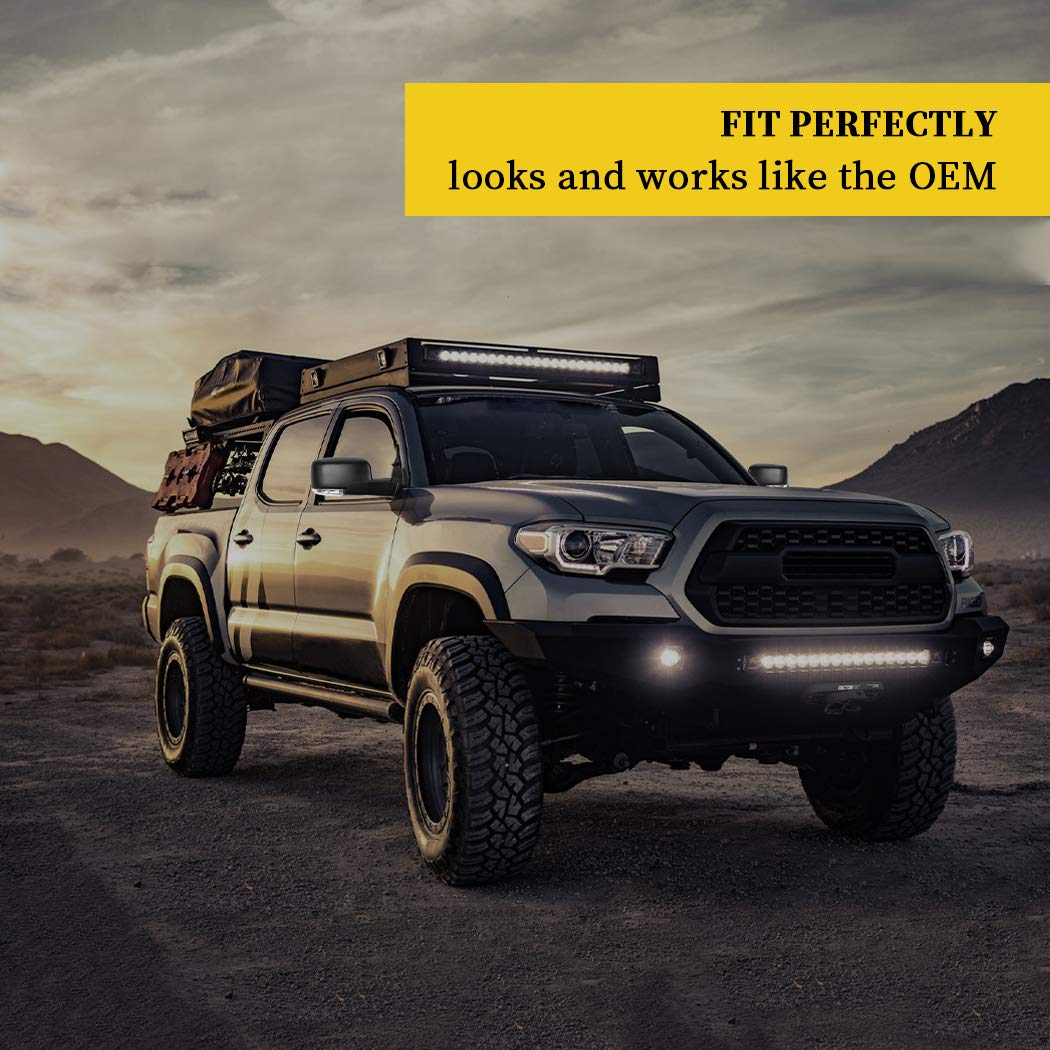 OCPTY Black Left Side Mirror Replacement for 2011-2013 Ram 1500 - Textured Glass, Manual Folding, Heated with Turn Signal | Perfect for Off-Roading, Daily Commuting & Truck Upgrades