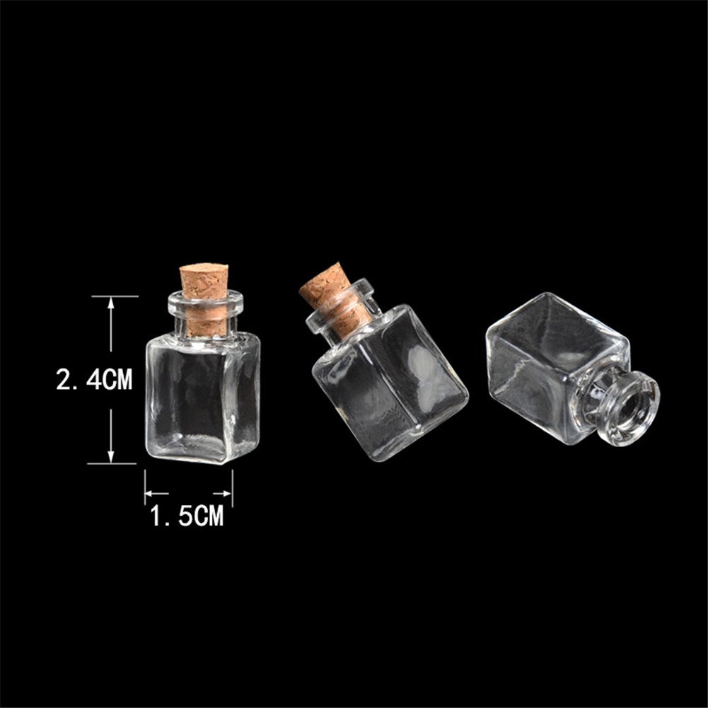 100pcs Mini Rectangle Glass Bottles with Cork - Transparent Small Jars for DIY Crafts, Wedding Favors, Essential Oils & Gift Packaging - Perfect for Home Decor, Party Supplies & Bathroom Organization