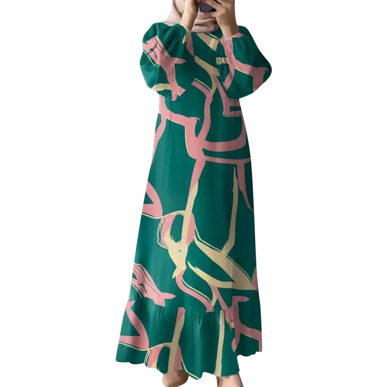 Elegant Balloon Sleeve Modest Abaya Dress for Women - Perfect for Prayer, Special Occasions & Everyday Wear