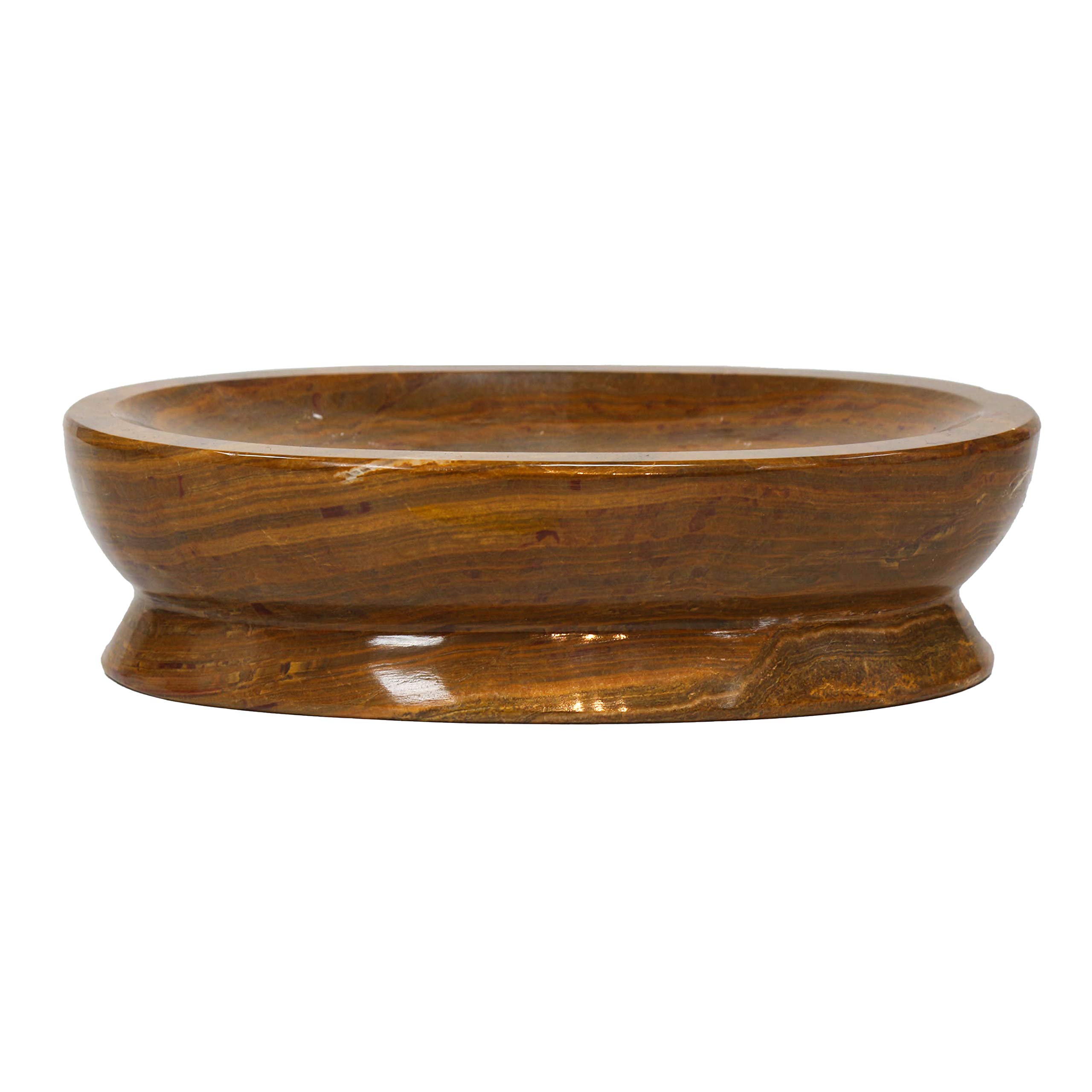 Bello Treasure Polished Marble Amber Soap Dish - Elegant Bathroom & Kitchen Soap Holder, Spa Decor, Restroom Essentials - Perfect for Luxury Home, Hotel, and Spa Settings