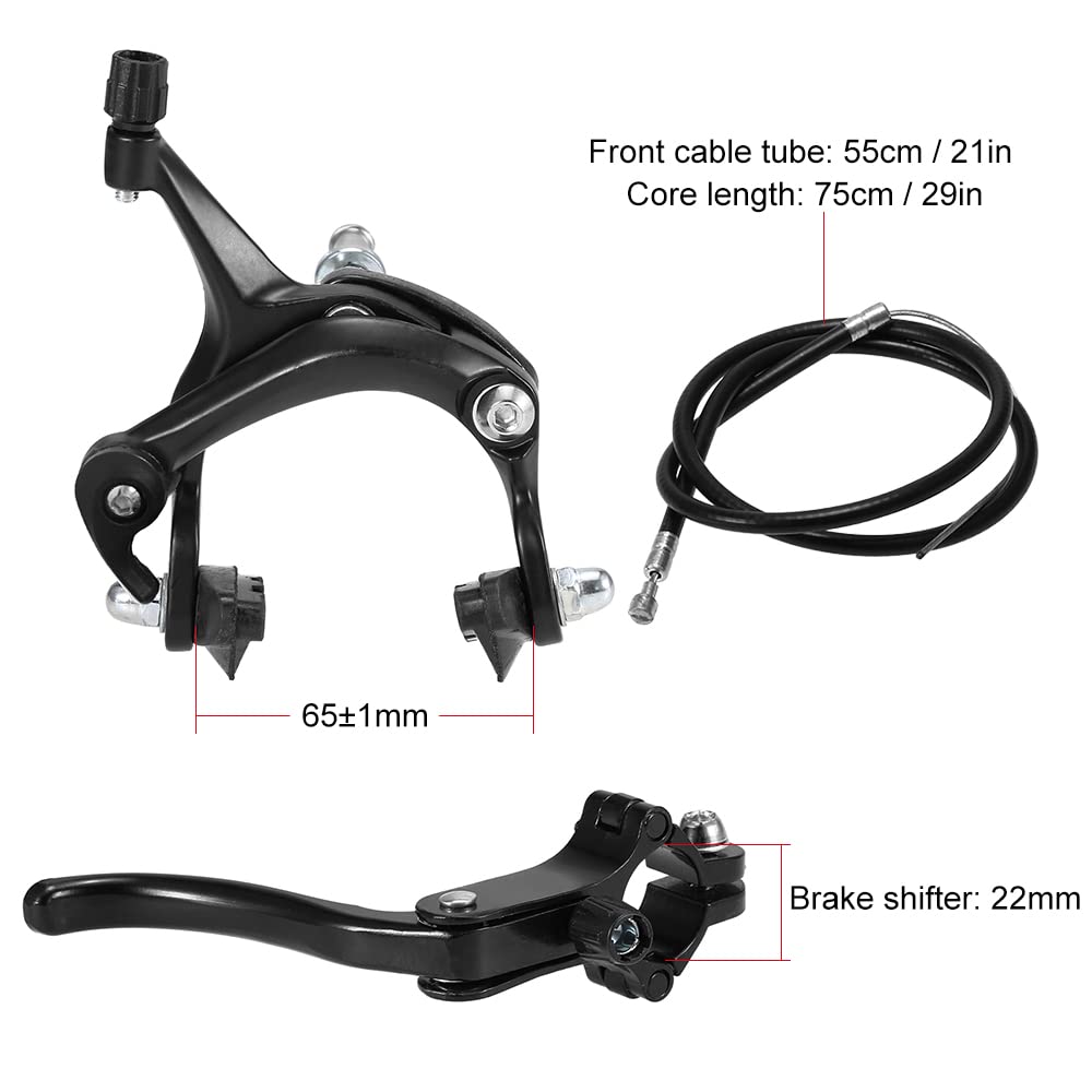 Fixie Bike Brake Kit - Front & Rear Caliper Brake Set for Road Bikes & Cruisers | Side Pull Brakes for Smooth Stopping | Perfect for Urban Commuting & Leisure Cycling